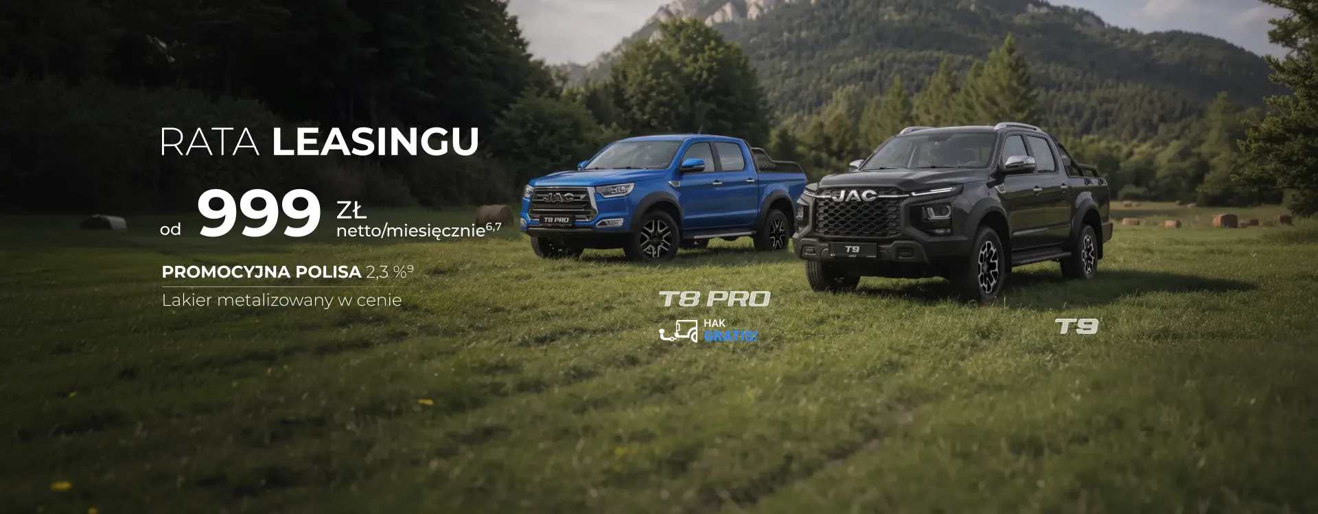 JAC T8 PRO i T9 leasing od 999 zł netto/mies.